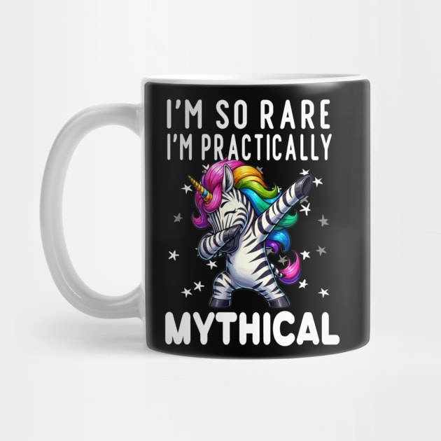 Rare Disease Awareness - I'm So Rare I'm Practically Mythical-Zebra Ribbon - Ehlers-Danlos Syndrome Tee for Rare Disease Warrior Gift by AlmaDesigns